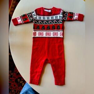 The Children's Place Red and Green Holiday One Piece